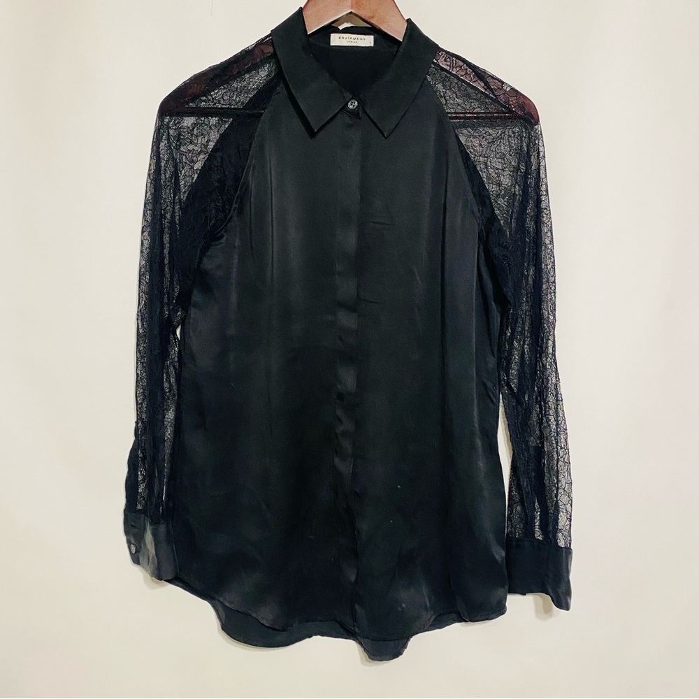 Equipment Femme Womens Black Silk Blouse Size Small